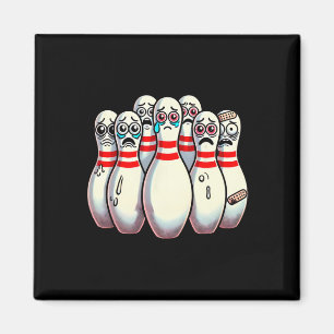 Scared Bowling Pins Cartoon Fun Bowler Humourous M Magnet