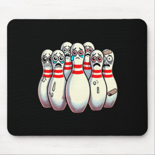 Scared Bowling Pins Cartoon Fun Bowler Humourous M Mouse Pad