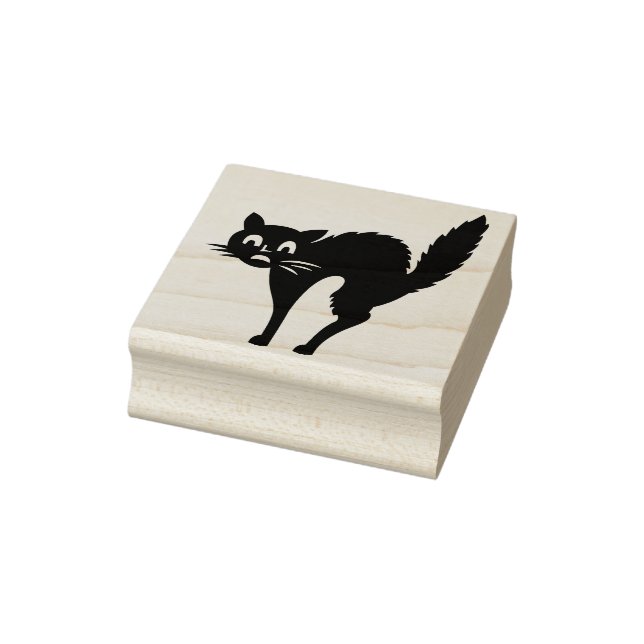scared cat art stamp (Stamp)
