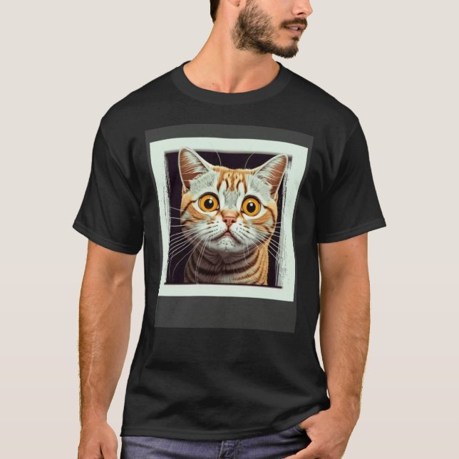 Scared Cat Scaredy Cat T-Shirt (Front)