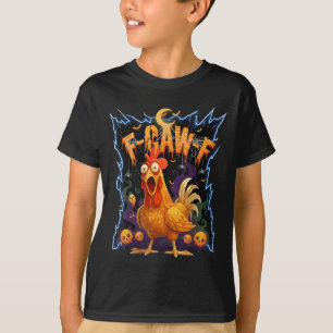 Scared Chicken F-caw-f Halloween Tee