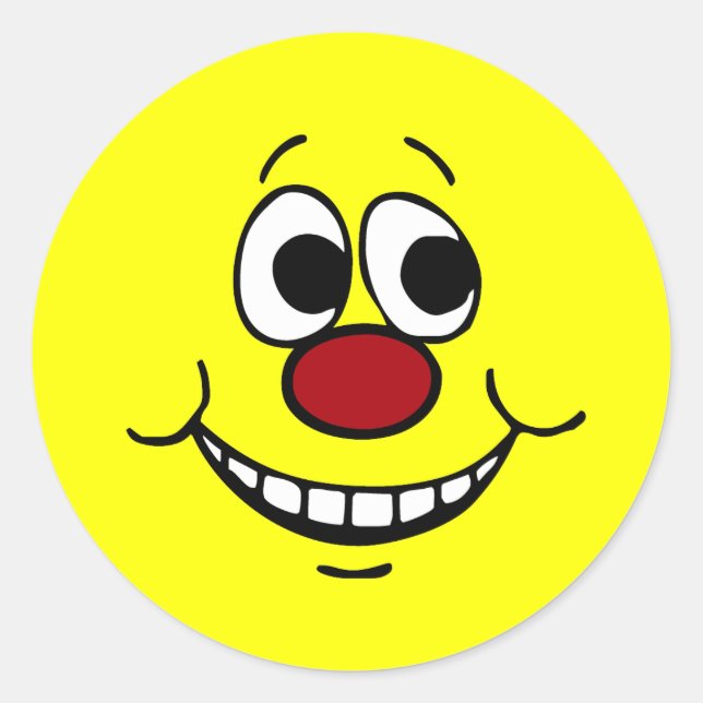 Scared Face Grumpey Classic Round Sticker (Front)