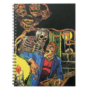 Scared Man treasure Ghosts Horror Comics art Notebook