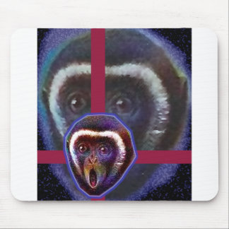 Scared monkey mouse pad