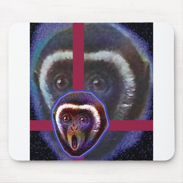 Scared monkey mouse pad (Front)