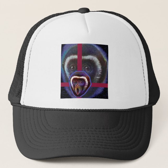 Scared monkey trucker hat (Front)