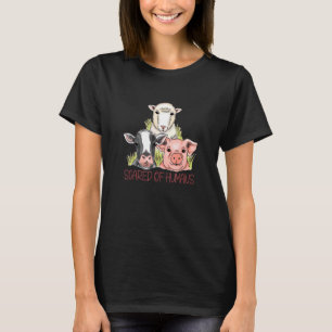 Scared Of Humans Vegetable Vegetarian Plant Vegan T-Shirt