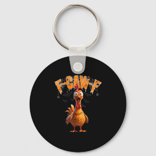 Scared Rooster F-caw-f Halloween Tee Key Ring