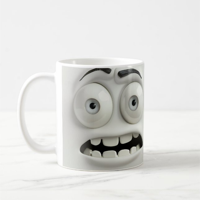 Scared Sarcastic Face 3D Mug Wrap (Left)