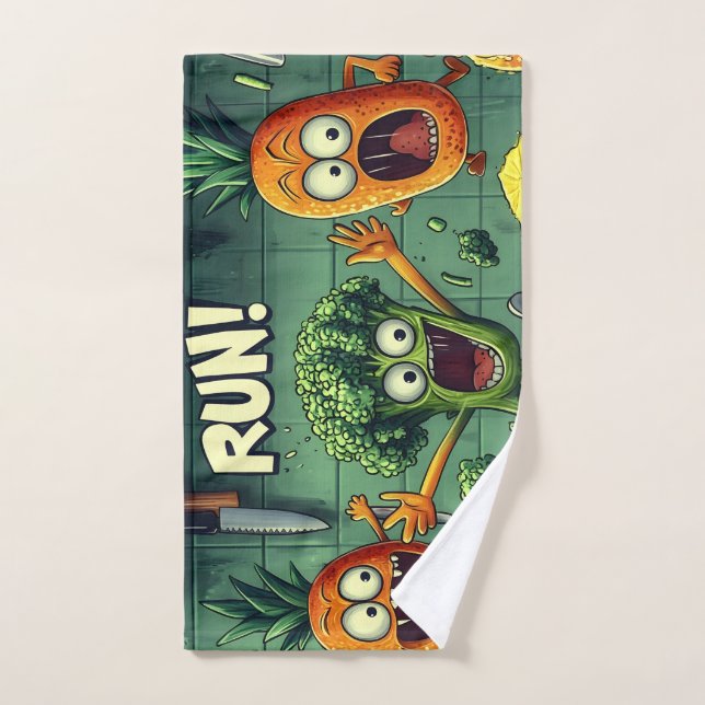 Scared Veggie Kitchen Towel (Hand Towel)