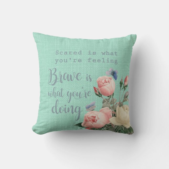 Scared vs Brave Cushion (Front)