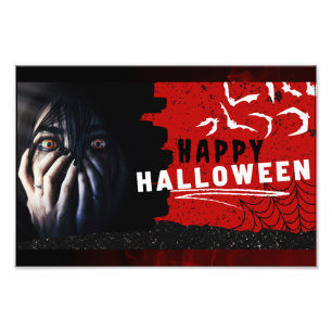 Scared Woman Halloween Horror POSTER