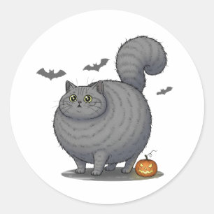 Scaredy Brit – British Shorthair Cat Halloween Classic Round Sticker