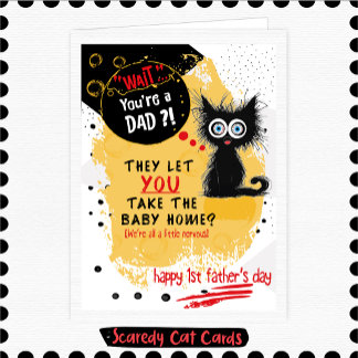 Scaredy Cat "1st" Father's Day Card