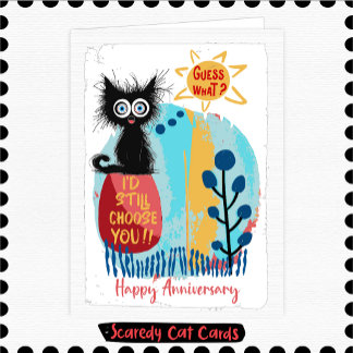 Scaredy Cat Anniversary Card