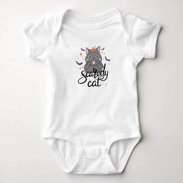 Scaredy Cat Baby Bodysuit (Front)