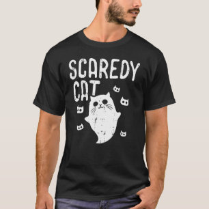 Scaredy Cat Ghost Halloween Costume For Women Gir T-Shirt