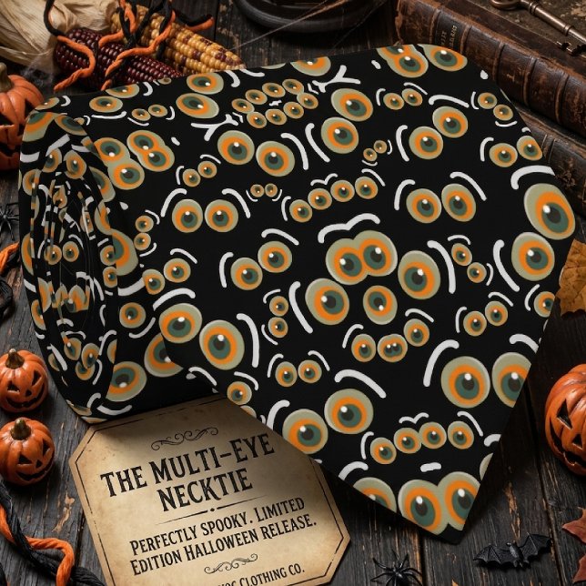 Scaredy Cat Halloween Boo Eyes Pattern Tie (Creator Uploaded)
