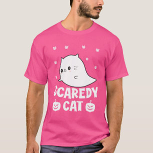 Scaredy Cat Halloween Costume Spooky Ghost Kitten T-Shirt