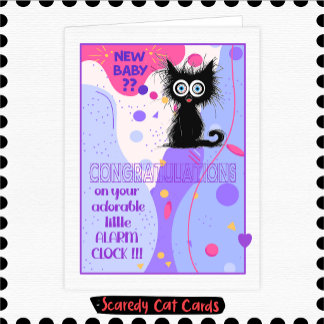 Scaredy Cat New Baby Card