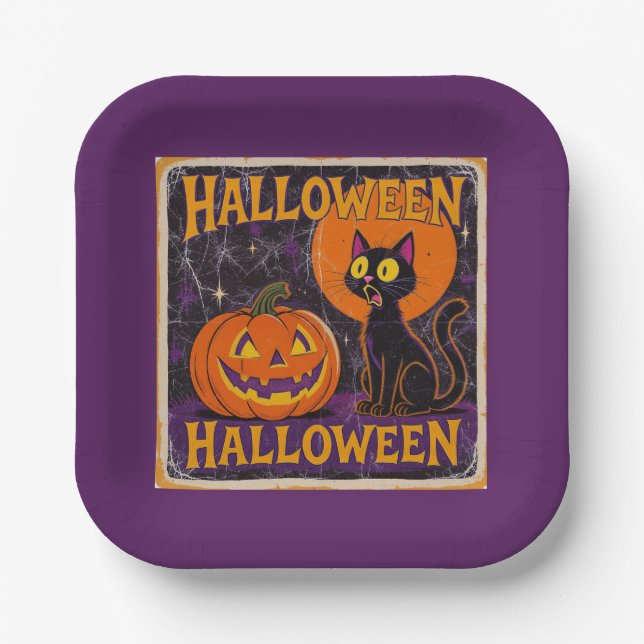 "Scaredy Cat" Replica Circa 1950's Paper Plate (Front)