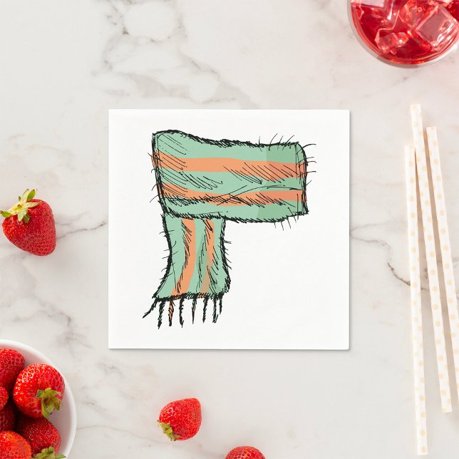 Scarf Sketch Fashion Paper Napkins (Creator Uploaded)