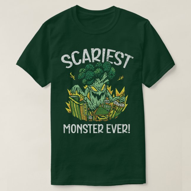 Scariest Monster Ever Vegan Vegetable Vegetarian B T-Shirt (Design Front)