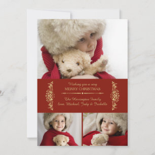 Scarlet and Gold Holiday Photo Card