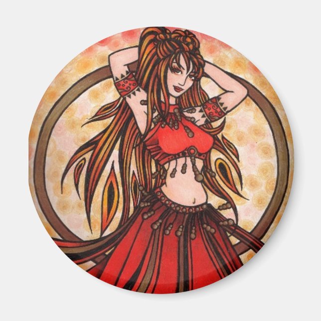 Scarlet Belly Dancer Magnet (Front)