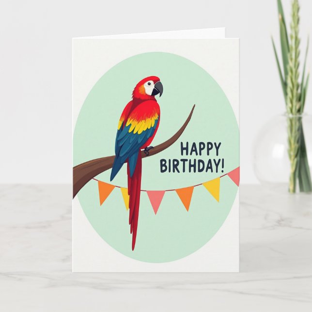 Scarlet Bird Birthday Card (Front)