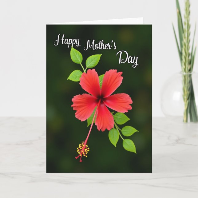 Scarlet Bloom Greeting Card (Front)