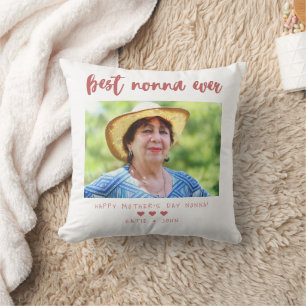 Scarlet Calligraphy Best Nonna Ever Photo Cushion