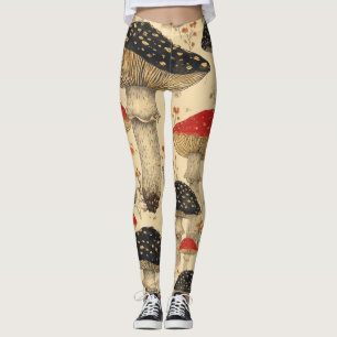Scarlet Cap Mushroom Meadow - Leggings
