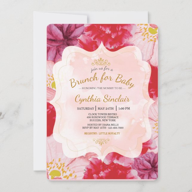 Scarlet Floral Invitation (Front)