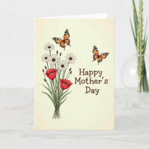 Scarlet Flower Mothers Day Card