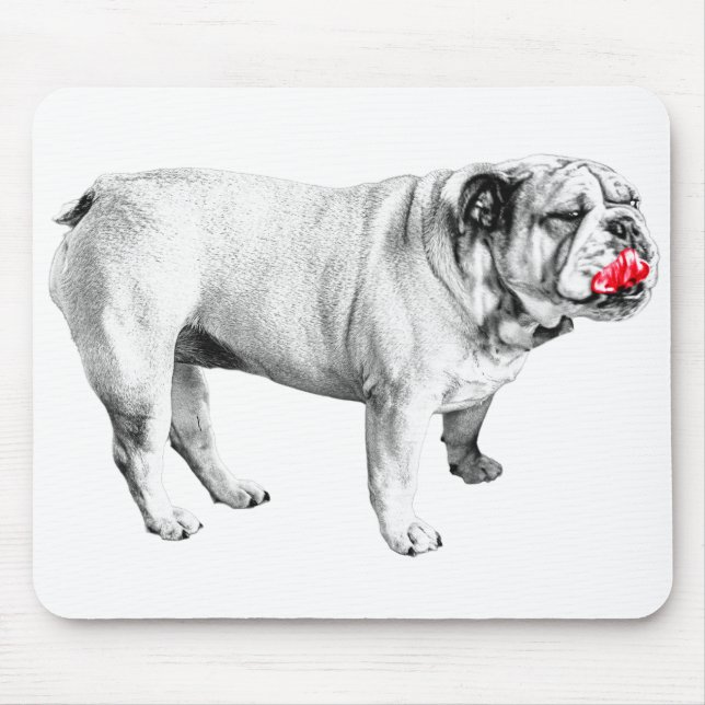 scarlet focus calm, bulldog mouse pad (Front)