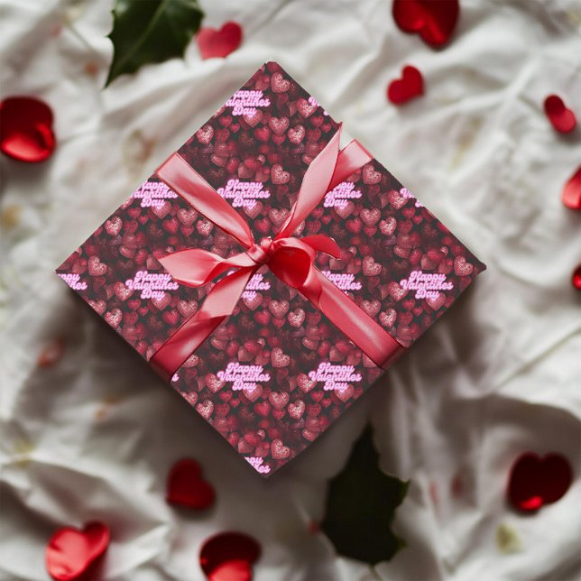 Scarlet Glitter Hearts Wrapping Paper (Creator Uploaded)