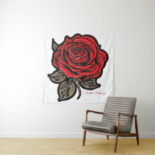 Scarlet Harmony Tapestry
