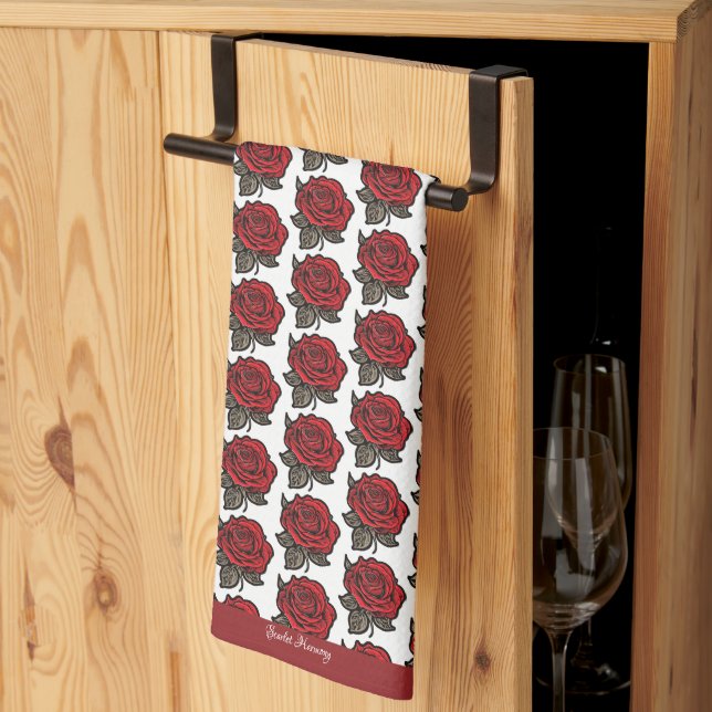  Scarlet Harmony  Tea Towel (Thirds Fold)