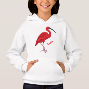 Scarlet ibis bird cartoon illustration