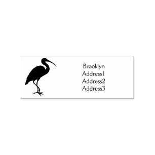 Scarlet ibis bird cartoon illustration rubber stamp