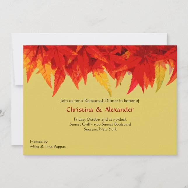 Scarlet Leaves Invitation (Front)