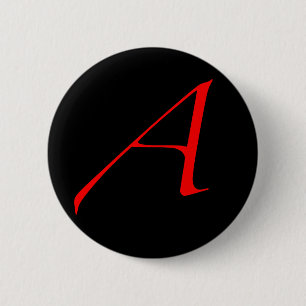 scarlet letter 6 cm round badge