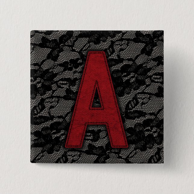 Scarlet Letter A 15 Cm Square Badge (Front)