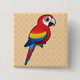 Scarlet Macaw 15 Cm Square Badge