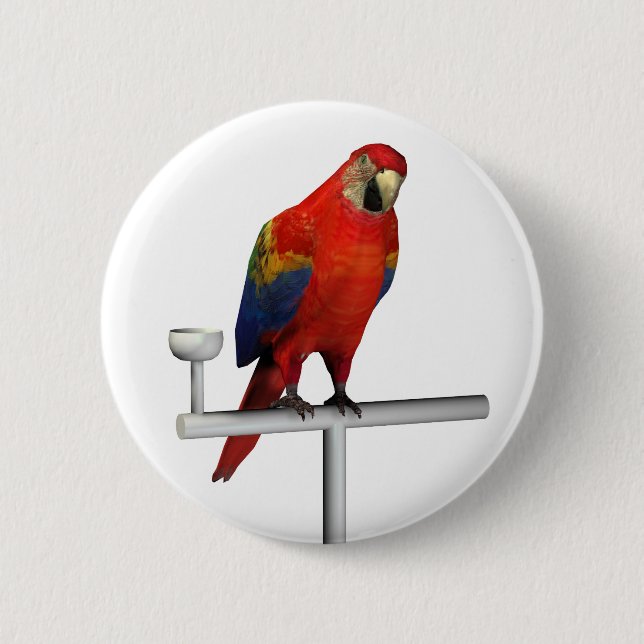 Scarlet Macaw 6 Cm Round Badge (Front)