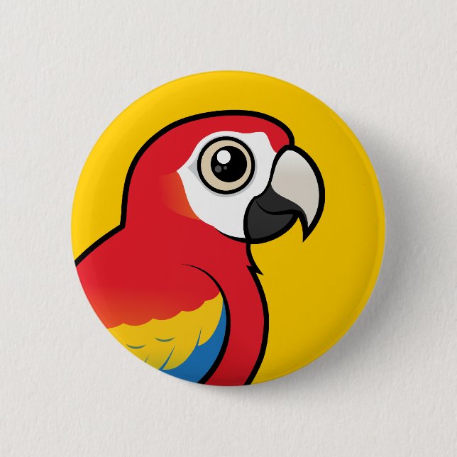 Scarlet Macaw 6 Cm Round Badge (Front)
