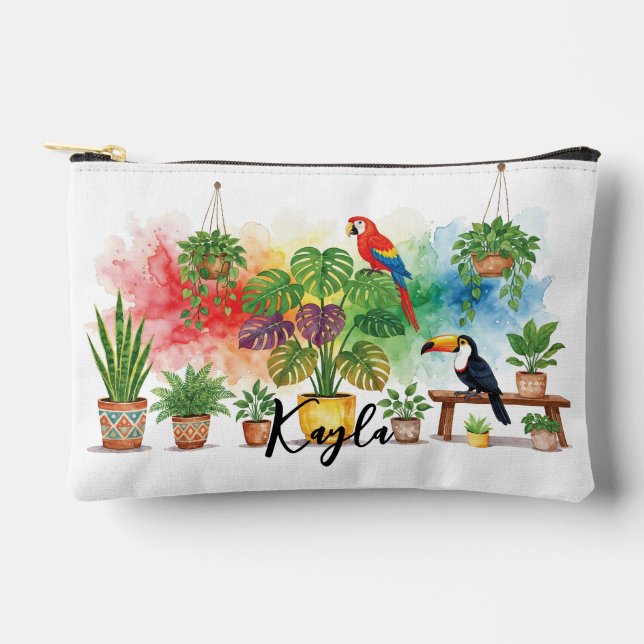 Scarlet Macaw and Toucan House Sitting Accessory Pouch (Front)