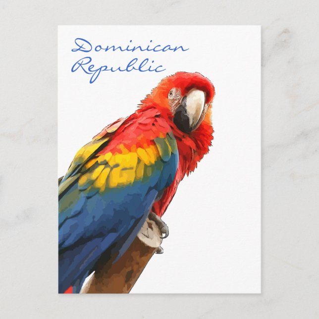 Scarlet Macaw Dominican Republic Postcard (Front)