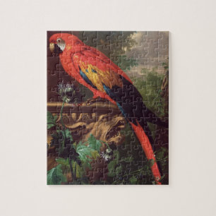 Scarlet Macaw in a Landscape (oil on canvas) Jigsaw Puzzle